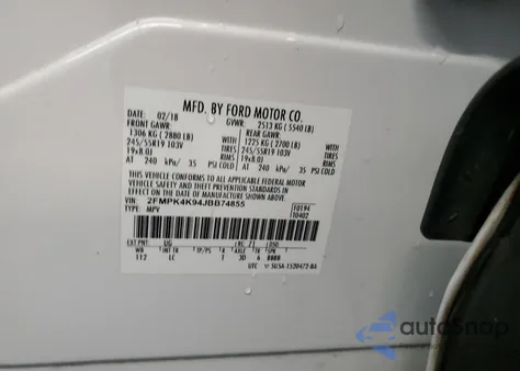 2018 Ford Edge Titanium z USA, uszkodzony, nr VIN 2FMPK4K94JBB74855